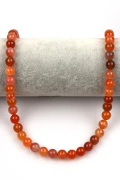 Karnelyan Akik Doğal Taş Dizi 8 mm Küre Kesim thumbnail 2