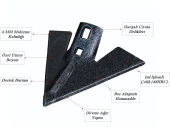 Demiray Çelik 6 MM Kültivatör Pabucu - 24 CM Kaz ayağı Bıçağı thumbnail 2