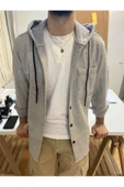 Erkek Tek Cep Kapaklı Slim Fit Kapüşonlu Oduncu Gömlek - 9
