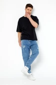 Erkek Çok Renkli 2'li Basic Oversize Bisiklet Yaka Kısa Kollu T-shirt - 4