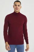 Erkek Slim Fit Yarım Balıkçı Yaka Basic Triko Kazak - 3
