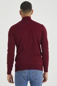 Erkek Slim Fit Yarım Balıkçı Yaka Basic Triko Kazak - 5