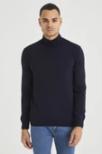 Erkek Slim Fit Yarım Balıkçı Yaka Basic Triko Kazak - 7