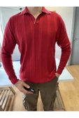 Erkek Kalın Şeritli Polo Yaka Triko T-Shirt - 6