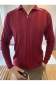 Erkek Kalın Şeritli Polo Yaka Triko T-Shirt - 9