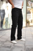 Erkek Kar Yıkama Kargo Cepli Baggy Denim Pantolon - 8