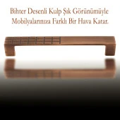 Mobilya Mutfak Dolabı Çekmece Dolap Kapak Kulpu Kulbu Antik Bakır 128 mm Desenli Metal Kulp thumbnail 3