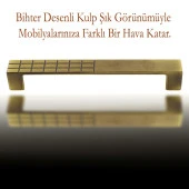 Mobilya Mutfak Dolabı Çekmece Dolap Kapak Kulpu Kulbu Antik Sarı 128 mm Desenli Metal Kulp - 3