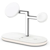 Apple iPhone Airpods Watch 3in1 Kablosuz Wireless Magsafe Şarjlı Standı Gece Lambalı UD23 - 9