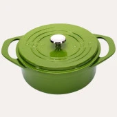 Sürel Potart 28 cm Yuvarlak Döküm Tencere Parlak Yeşil - 2