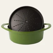 Sürel Potart 28 cm Yuvarlak Döküm Tencere Parlak Yeşil - 3