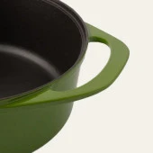 Sürel Potart 28 cm Yuvarlak Döküm Tencere Parlak Yeşil - 5