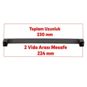 Mobilya Mutfak Dolabı Çekmece Dolap Kapak Kulpu Kulbu Füme 224 mm Desenli Metal Kulp thumbnail 3