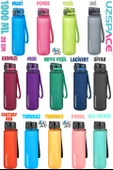 Uzspace Büyük Boy 28 cm 1000 ml 1 litre Tritan Su Matarası 14 Renk FiftyFifty Softtouch - 5