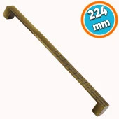 Mobilya Mutfak Dolabı Çekmece Dolap Kapak Kulpu Kulbu Antik Sarı 224 mm Desenli Metal Kulp thumbnail 1