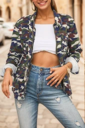 Bel Bağlamalı Kamuflaj Ceket Hakilaci - 1