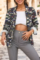 Bel Bağlamalı Kamuflaj Ceket Hakilaci - 3