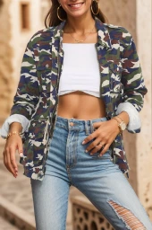 Bel Bağlamalı Kamuflaj Ceket Hakilaci - 4