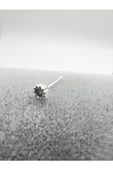 925 Ayar Gümüş Hızma. 3mm Tek Taş Gümüş Renk - 2