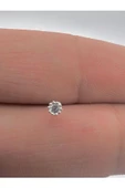 925 Ayar Gümüş Hızma. 3mm Tek Taş Gümüş Renk - 1