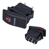 Ayt Çapa Irgatı Sembollu Işıksız Araç On Off Aç Kapa Yaylı Anahtar Düğme Oto İçin 12-24 Volt Switch 3 Pinli - 1