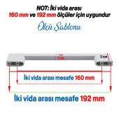 Mobilya Mutfak Dolabı Çekmece Dolap Kulpları Kapak Kulpu Kulbu Beyaz 160 mm Plastik Kulp thumbnail 2