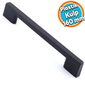Mobilya Mutfak Dolabı Çekmece Dolap Kulpları Kapak Kulpu Kulbu Siyah 160 mm Plastik Kulp - 1