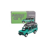 Mini GT 590 Land Rover Defender 110 1985 County Station Wagon Trident Green Model Araba thumbnail 1