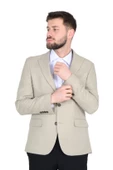 Cengiz İnler Nokta Desenli Kırlangıç Yaka Slim Erkek Ceket - 7