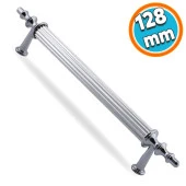 Mobilya Mutfak Dolabı Çekmece Dolap Kulpları Kapak Kulpu Kulbu Krom Renk 128 mm Metal Kulp - 1