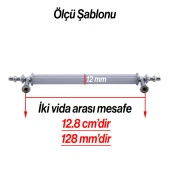 Mobilya Mutfak Dolabı Çekmece Dolap Kulpları Kapak Kulpu Kulbu Krom Renk 128 mm Metal Kulp - 2