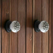 Siyah Kulp Gerçek Porselen Düğme Mobilya Mutfak Dolabı Çekmece Dolap Kulpları Kapak Kulpu Kulbu thumbnail 2