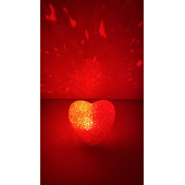 Silikon Işıklı Kalp Kırmızı Masa Lambası - 2