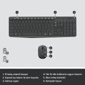 Logitech MK235 Kablosuz Klavye Mouse 920-007925 - 3