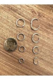Ince Barlı 316l Cerrahi Çelik Unisex Halka Küpe 8mm Ebatlı - 3