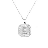 Nisa Beyaz Altın Baget Kolye thumbnail 1