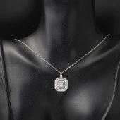 Nisa Beyaz Altın Baget Kolye thumbnail 2