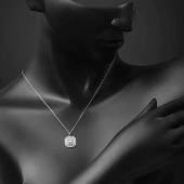 Nisa Beyaz Altın Baget Kolye thumbnail 6