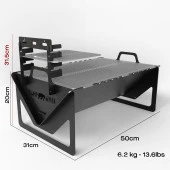 Kamp Ayısı® Grillogy™ Barbekü Su Geçirmez Taşıma Çantalı Katlanabilir Izgara Mangal - 6