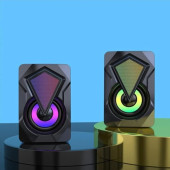 Bilgisayar Hoparlörü Rgb Led Işıklı Gaming Oyuncu Hoparlörü 3.5mm Jack Usb Speaker 1+1 Ses Sistem - 9