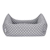 Pet Comfort Uniform Gri Puantiyeli Kedi ve Köpek Yatağı S 60x50cm - 3