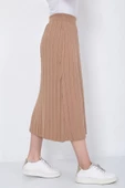 Kadın Triko Etek Oversize Vizon - 6