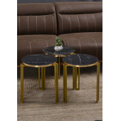 Zigon Sehpa Üçlü Yuvarlak Metal  Gold Ayak - 3
