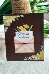 20 Adet Zarf Konsept Gold Kalpli Şans Bilekliği - Kına Hediyesi - Bride To Be  - Kişisel Yazı - 1