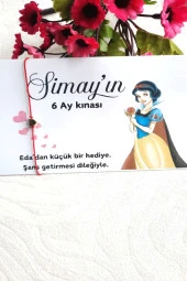 20 Adet Gold Kalpli Şans Bilekliği - Pamuk Prenses Kartlı Bebek Hediyesi - Kişisel Yazı yazılır - 1