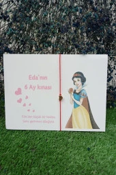 20 Adet Gold Kalpli Şans Bilekliği - Pamuk Prenses Kartlı Bebek Hediyesi - Kişisel Yazı yazılır - 5