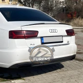 Audi A6 Bagaj Üstü Slim Yarasa Spoiler Piano Black Parlak Siyah 2012 - 2017 thumbnail 3