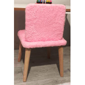 Yüceer Home Montessori Çocuk Oyun Aktivite Masası Pembe Welsoft Kumaşlı Oturma Sandalye Takımı - 4