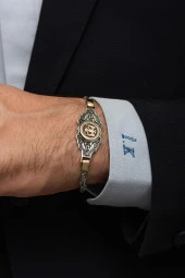 Selçuklu Devleti Armalı Kral Zincir 925 Gümüş Erkek Bileklik - 2