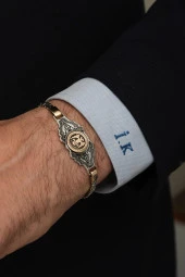 Selçuklu Devleti Armalı Kral Zincir 925 Gümüş Erkek Bileklik - 4